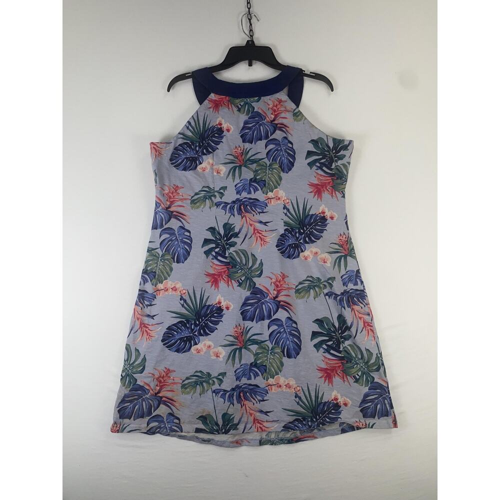 Tommy Bahama Dress Womens XL Blue Tropical Floral Halter Sundress Casual Summer - Picture 2 of 6